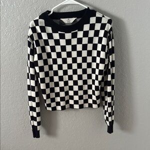 H&M Black and White Checkered Sweater